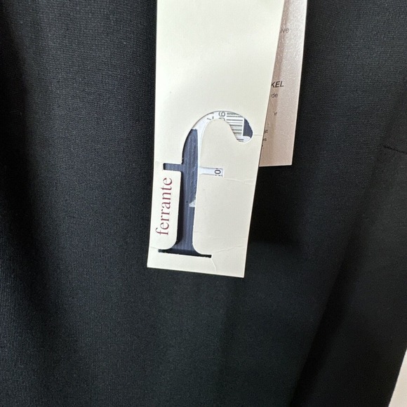 Ferrante Italian Dress Sz XS Rhinestone Detail Black Viscose Made In Italy NWT - Picture 10 of 15